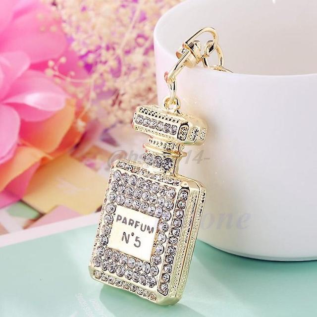 Scacv Lovely Perfume Fragrance Bottle Charm Pendent Rhinestone Purse Bag Keychain Gifts White on Productcaster.