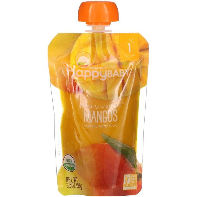 Happy Family Organics, Happy Baby, Alimenti biologici per l'infanzia, Fase 1, Mango, 3,5 oz (99 g) on Productcaster.