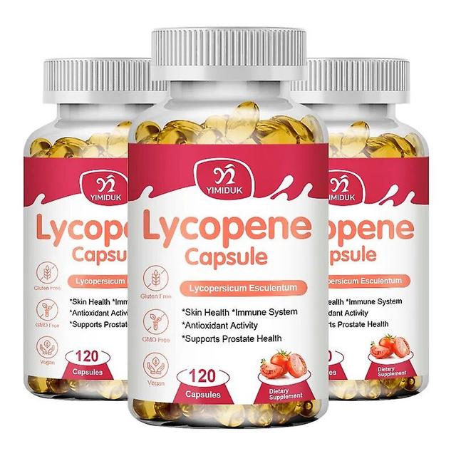 Visgaler Lycopene Capsules 10mg Supports Prostate & Heart Health Increased Immunity Antioxidant Free Radical Scavenger 120pcs 3 Bottles 60 pcs on Productcaster.