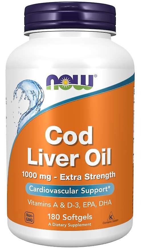 Now Foods Cod Liver Oil 1000 mg Extra Strength 180 Softgels 310 gr on Productcaster.