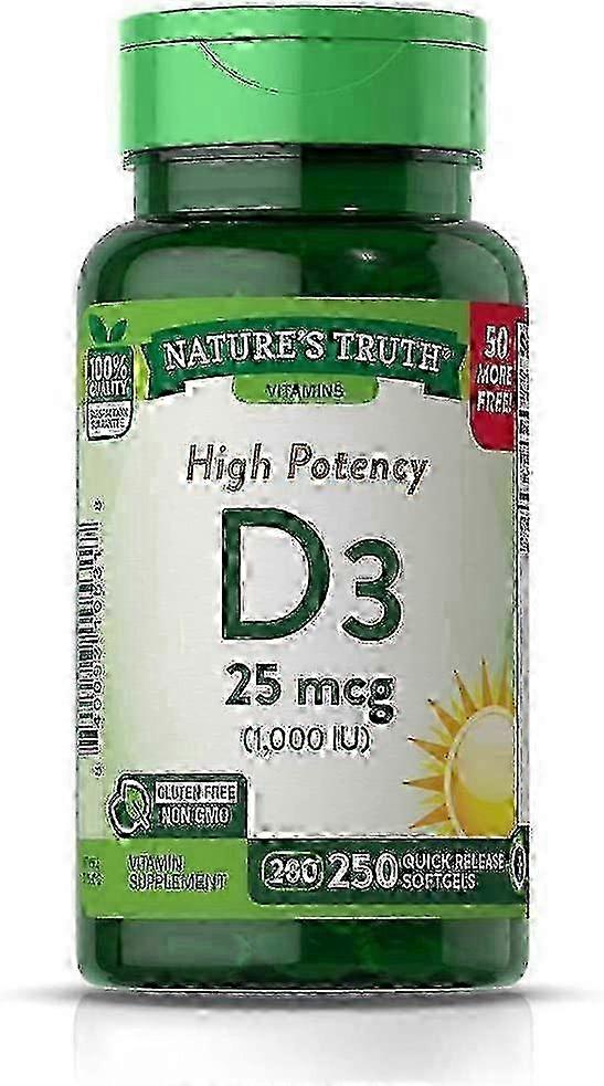 Nature's Truth Príroda ' s pravdou vitamín D3, 1000 IU, Vitamín Dodatok, softgels, 250 EA on Productcaster.