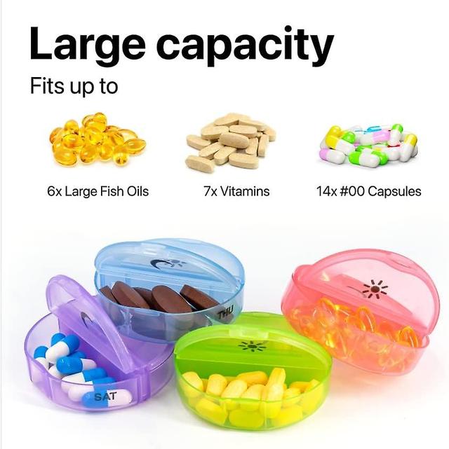 Pill Organizer 7 Days A Week, 2x A Day Large Daily Pill Box For Vitamins, Fish Oil Supplements, Pill Box Bpa Free Easy To Clean 1pc Black on Productcaster.