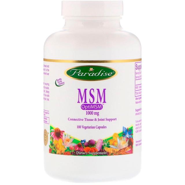 Paradise Herbs, MSM, 1,000 mg, 180 kasviskapselia on Productcaster.