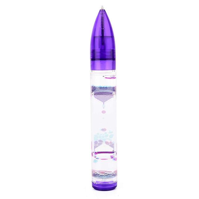 Children's Two-color Liquid Hourglasses Toy Hourglasses Signatures Pen Purple on Productcaster.