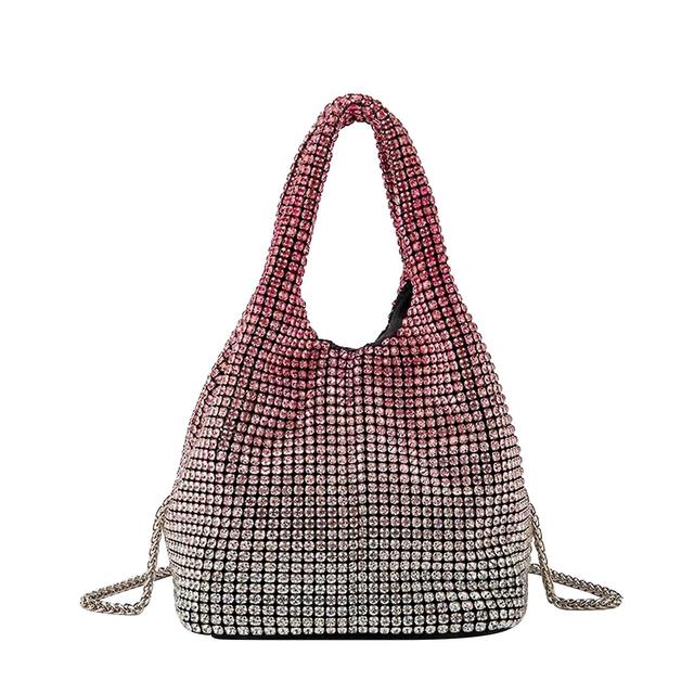 Shiny Rhinestone Designer Bucket Bag For Women - Elegant Evening Party Purse on Productcaster.