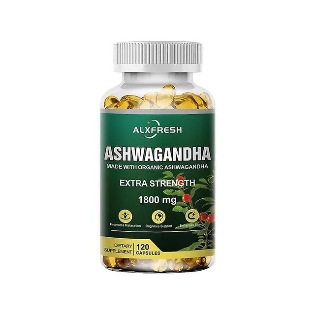 Eccpp Alxfresh Ayurvedic Ashwagandha Extract Capsules Relieves Stress Sleep Better Enhances Immunity Energy Support Health Food 120PCS on Productcaster.