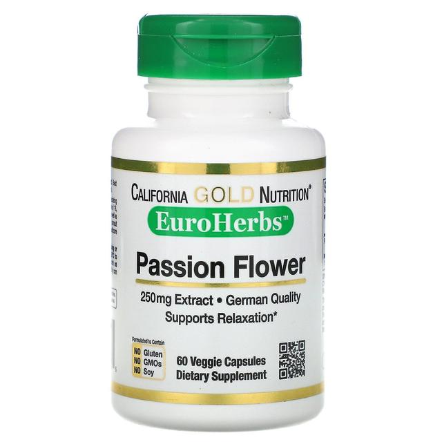 California Gold Nutrition, Passionsblume, EuroHerbs, 250 mg, 60 vegetarische Kapseln on Productcaster.