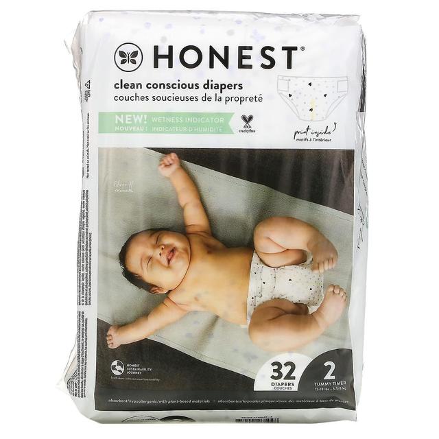 The Honest Company Rehellinen yritys, rehelliset vaipat, koko 2, 12-18 paunaa, 32 vaippaa on Productcaster.