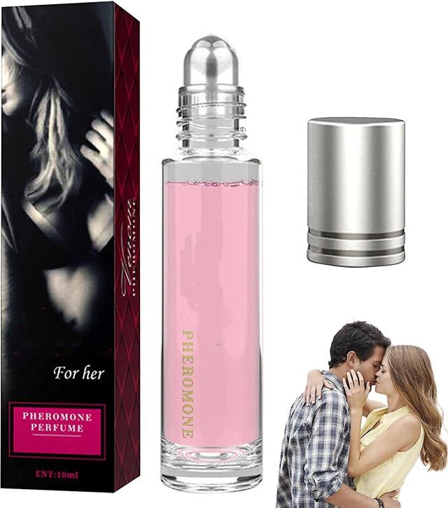 Fongwan 2pcs 10ml Pheromones Eau De Parfum For Woman Men, Roll-on Intimate Attractive Perfume Infused Pheromones Essential Oil Perfume pink on Productcaster.