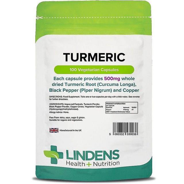 Lindens Turmeric 500mg with Black Pepper and Copper Vcaps 100 (38) on Productcaster.