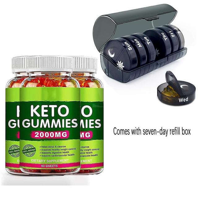 60 Ct Gummy Ketone Ketone Weight Loss Fat Burning Dietary Supplement For Men And Women Comes With 7-day Supplement Box 3PCS on Productcaster.