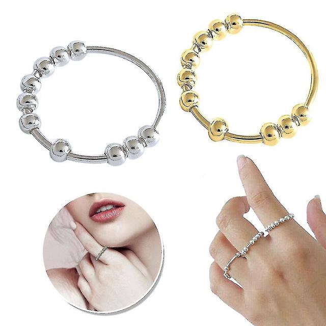 Anti-stress Ring For Anxiety Relief (size: Medium, Gold) M on Productcaster.