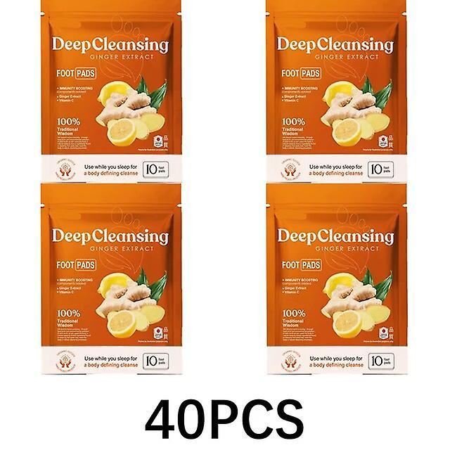 Ninesun 10-100stk ingefær dyb rensende fodpuder til stresslindring Bedre søvn Organiske detox fodplastre Afgiftning fodpleje 40SK on Productcaster.