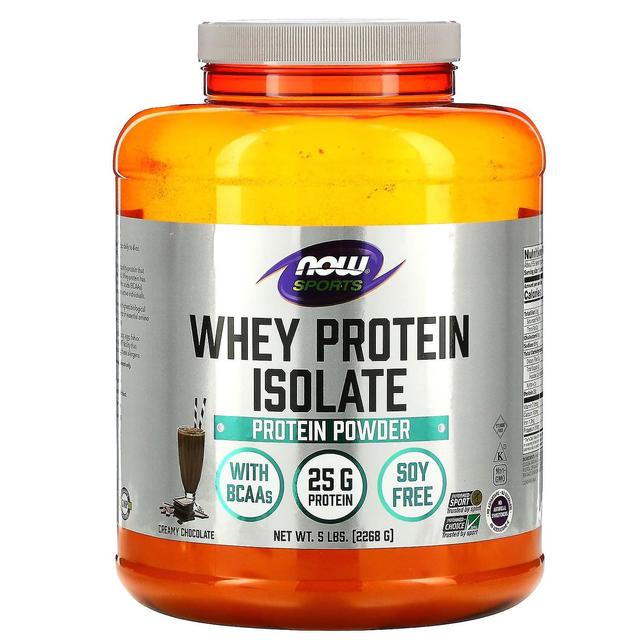 NOW Foods NOW Alimentos, Esportes, Whey Protein Isolado, Chocolate Cremoso, 5 lbs (2.268 g) on Productcaster.