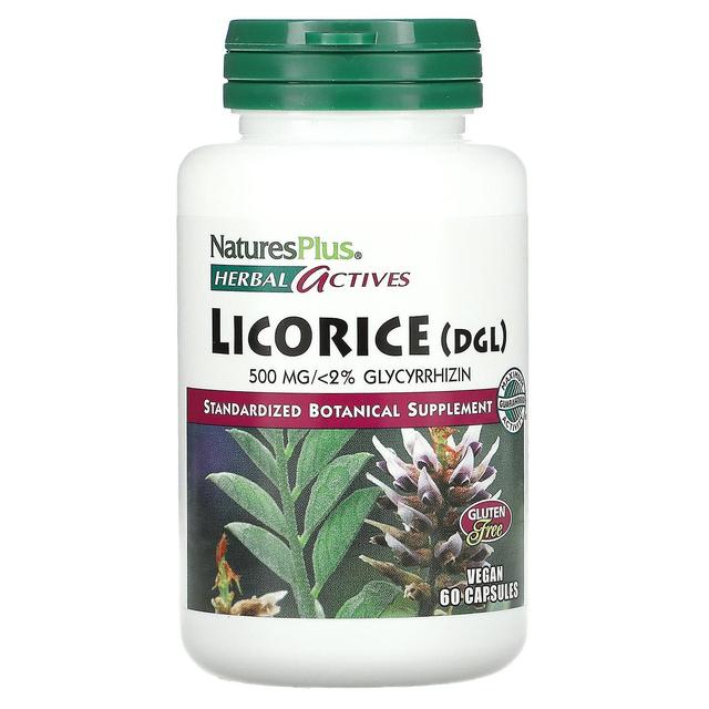 Nature's Plus NaturesPlus, Herbal Actives, Lakrids (DGL), 500 mg, 60 veganske kapsler on Productcaster.