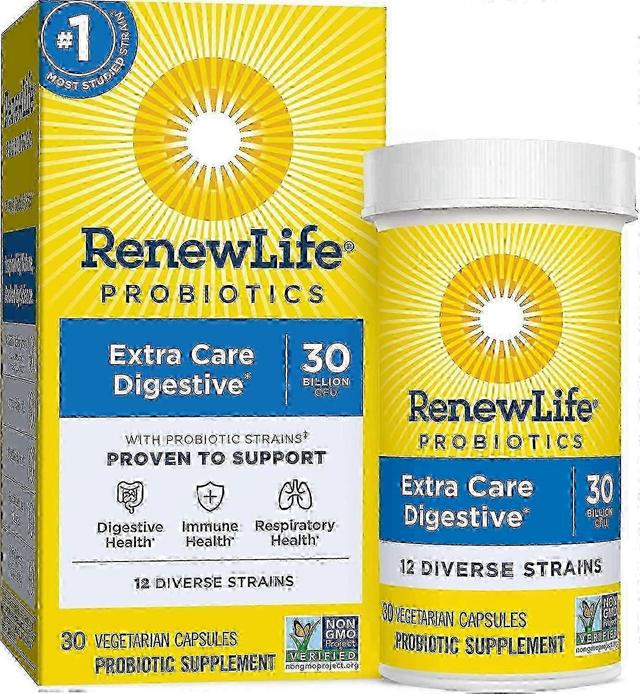 Renew Life Renovar a flora de final de vida extra cuidado probiótico, cápsulas vegetariano, ea 30 on Productcaster.