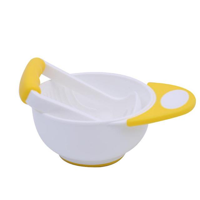 Yellow And White Children's Food Supplement Grinding Bowl on Productcaster.