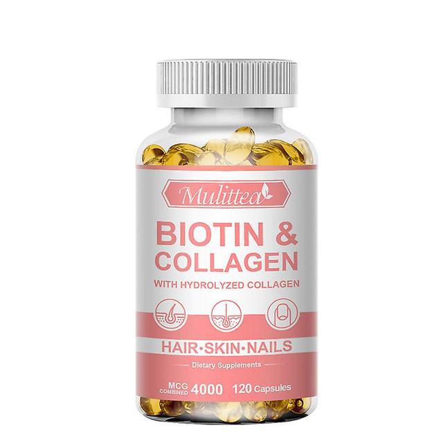 Visgaler Biotin With Collagen Supplement Protein Support Anti Aging Strong Nails Shiny Hair Glowing Smooth Skin Muslim Capsules 10pcs on Productcaster.