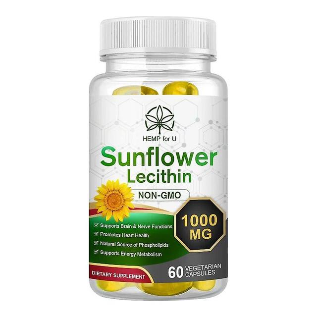 Sonnenblumenlecithin Kapseln, behandelt Gefäßverschlüsse, beseitigt Arteriosklerose mit Sojalecithin, Blutgefäßreinigungskapselnhuamade Huamade 60pcs on Productcaster.