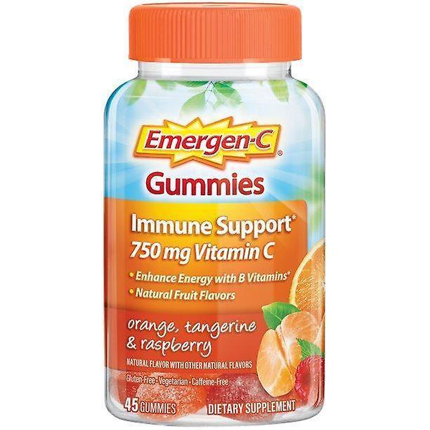 Emergen-c 750mg vitamín c gummies pre dospelých, imunita gummies s vitamínmi B, bezlepkové, oranžové, mandarínky a malinové príchute - 45 počítať on Productcaster.