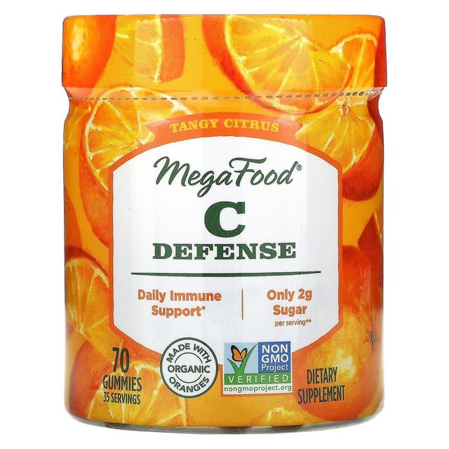 MegaFood, C Defense, Tangy Citrus, 70 Gummies on Productcaster.