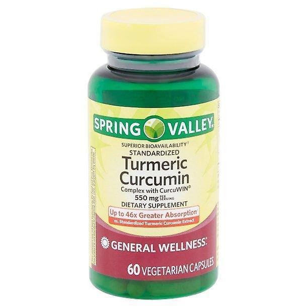 Spring valley standardized turmeric curcumin complex vegetarian capsules with cucuwin, 550 mg, 60 count on Productcaster.