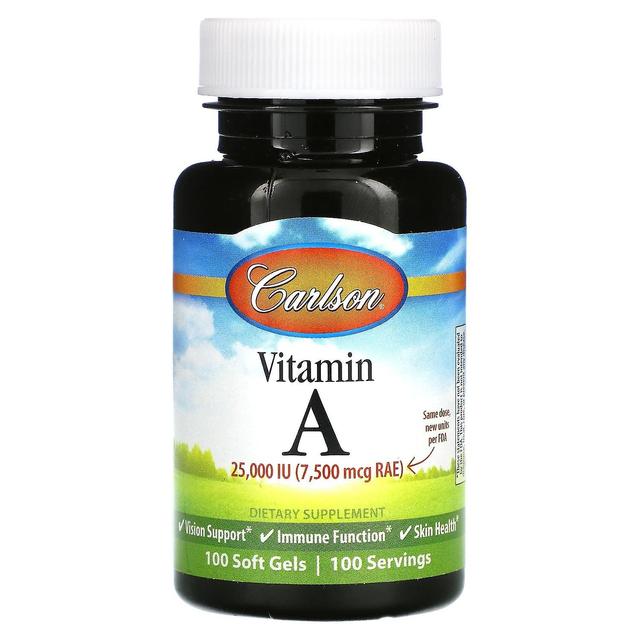 Carlson, Vitamina A, 7,500 mcg (25,000 UI), 100 cápsulas blandas on Productcaster.