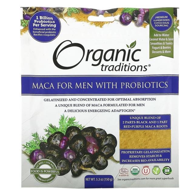 Organic Traditions Tradições orgânicas, Maca para homens com probióticos, 5,3 oz (150 g) on Productcaster.