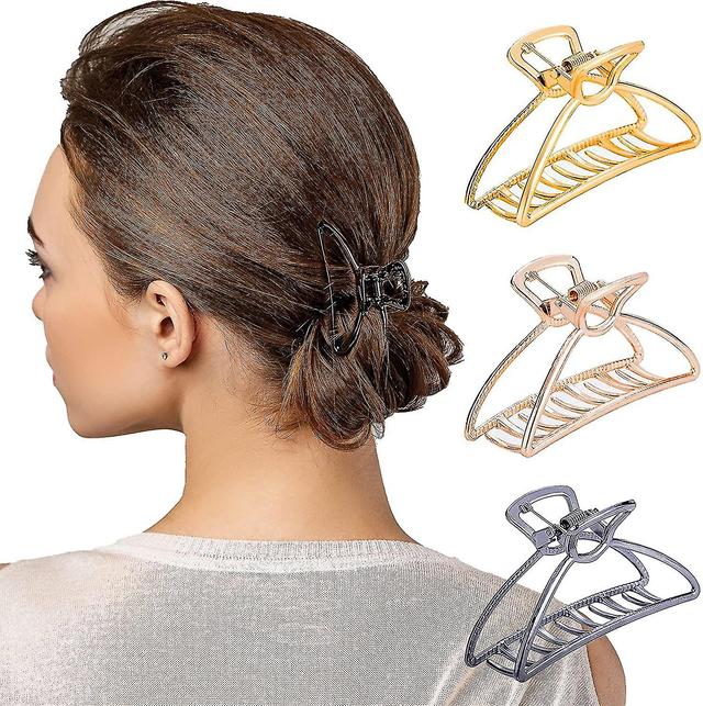 Pince Cheveux Femme, Lot De 3 Clips De Griffe De Cheveux En Mtal Pince Cheveux Griffes Paisses Hair Claw Clip Pour Femmes Filles (3 Couleurs) on Productcaster.