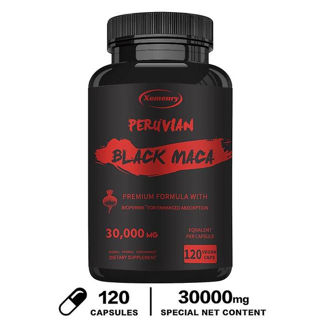 Vorallme Maximum Strength Black Maca Root - 30,000 mg - Gelatiini Maca-juuriuute Perusta - Tukee terveyttä ja energiaa Luonnolliset kapselit 120 Ca... on Productcaster.