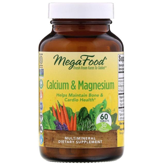 MegaFood, Calcium & Magnesium, 60 tabletter on Productcaster.