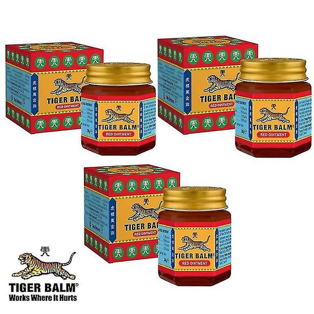 3pcs Tiger Balm Red Zalf - 19.5g - Verlichting van spierpijn & Pijnen Twin Pack on Productcaster.