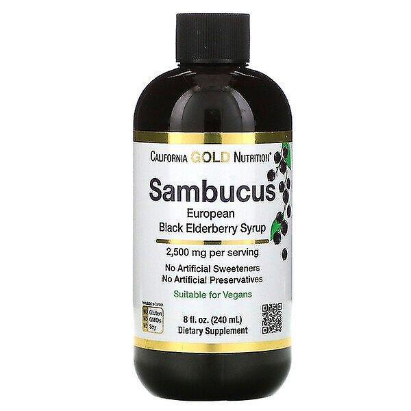 California Gold Nutrition, Sambucus European Black Elderberry Syrup, 2,500 mg, 8 fl oz (240 ml) on Productcaster.