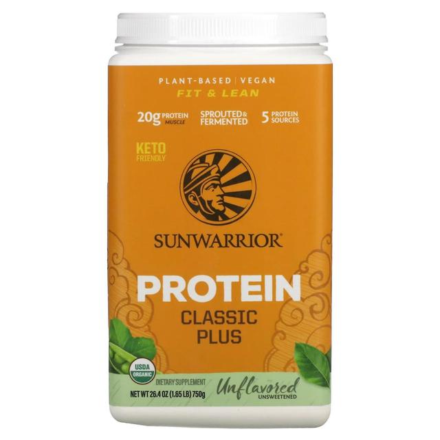 Sunwarrior, Protein Classic Plus, Plant Based, Unflavored, 1.65 lb (750 g) on Productcaster.