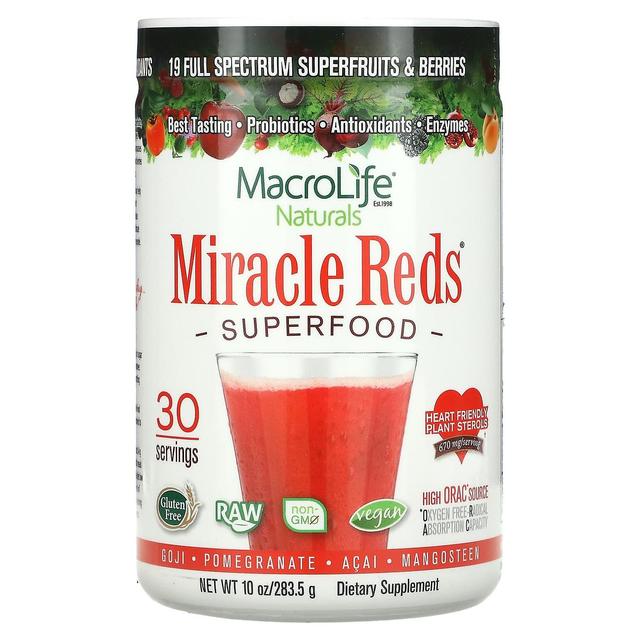 Macrolife Naturals, Miracle Reds, Superfood, Goji-Granatäpple-Acai-Mangostan, 10 oz (283,5 g) on Productcaster.