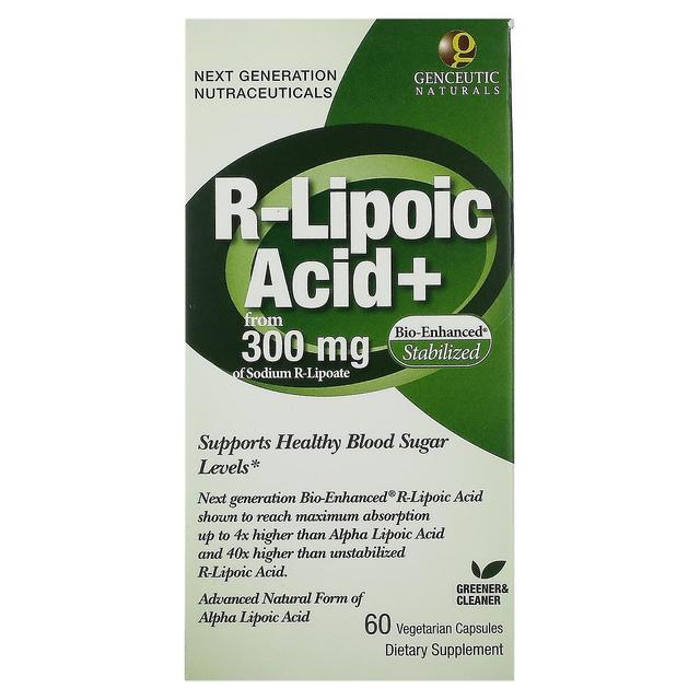 Genceutic Naturals, R-Lipoic Acid+, 300 mg, 60 Vegetarian Capsules on Productcaster.