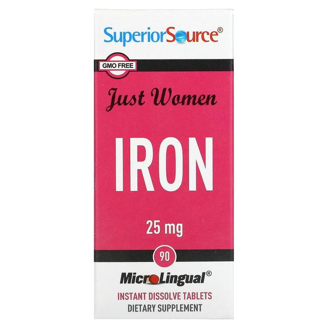 Superior Source, Just Women, Iron, 25 mg, 90 MicroLingual Instant Dissolve Tablets on Productcaster.