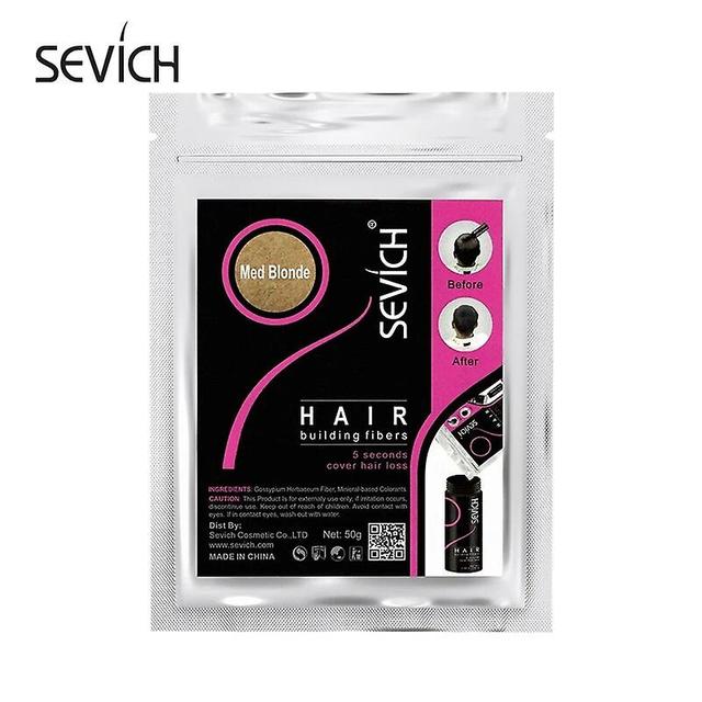 Slinx 50g Hair Building Fiber Powder 10 Colors Keratin Hair Regrowth Fiber Thickening Refill Hair Loss Hair Extension Products Med-blonde CHINA on Productcaster.