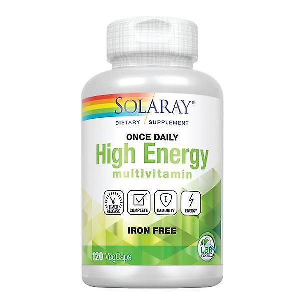 Solaray high energy multivitamin | no iron, 1/day, timed-release formula | whole food & herb base | 120 vegcaps on Productcaster.