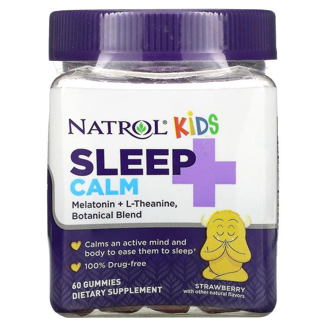 Natrol, Kids, Sleep + Calm, Ages 4 + Up, Strawberry, 60 Gummies on Productcaster.