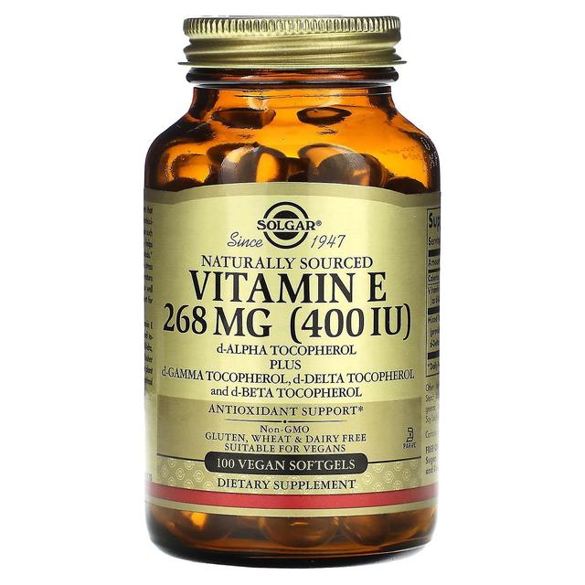 Solgar, Naturally Sourced Vitamin E, 268 mg (400 IU), 100 Vegan Softgels on Productcaster.