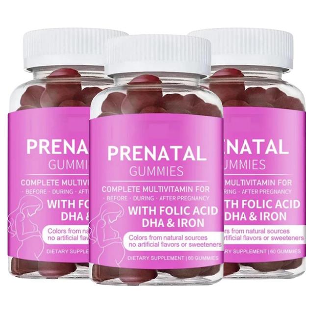 Biovitamíny Prenatálne gummies s kyselinou listovou, Dha, Železo A Multivitamíny, Ktoré Poskytujú Vášmu Dieťaťu Výživu 3PCS on Productcaster.