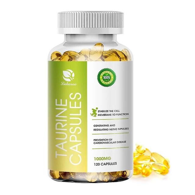 Hikig 1000mg Organic Vegetarian Taurine Capsules Eyes and Heart Health Brain and Nervous System Health 120pcs on Productcaster.