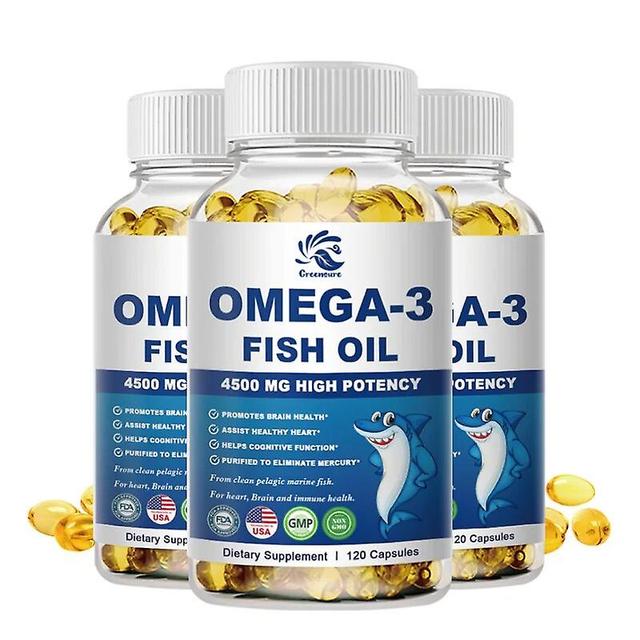 Visgaler 60/120pcs Omega-3 Fish Oil Capsules Dietary Supplement for including EPA and DHA 3 Bottle 120 pills on Productcaster.