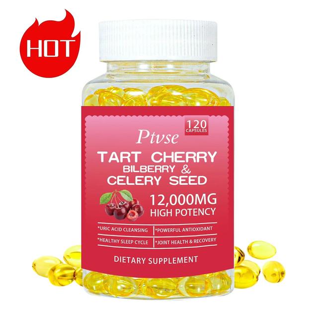 Venalisa Organic Tart Cherry Extract Capsules with Bilberry Fruit & Celery Seed Premium Uric Acid Cleanse for Joint & Muscle Health Food 30 pcs on Productcaster.