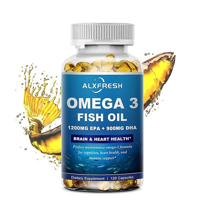 Eccpp Alxfresh 60pcs/120pcs Omega-3 Visolie Capsules Voedingssupplement Voor Hersenen En Hart Gezondheid Inclusief Epa En DHA on Productcaster.