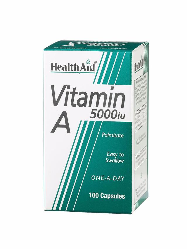 Health Aid Sundhed støtte Vitamin A 5000 iu, 100 Kapsler on Productcaster.