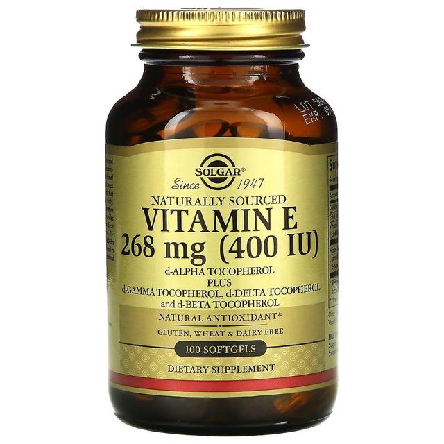 Solgar, Naturally Sourced Vitamin E, 268 mg (400 IU), 100 Softgels on Productcaster.