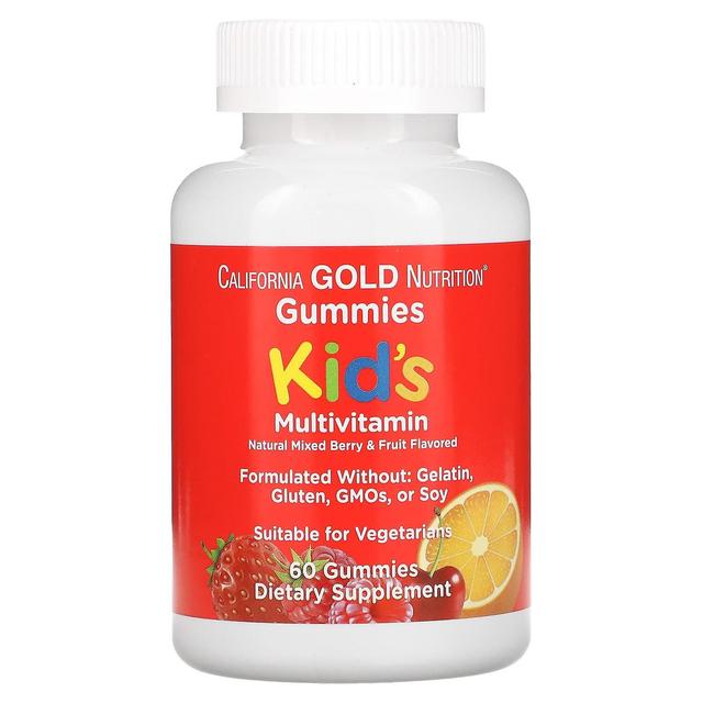 California Gold Nutrition, Kid's Multivitamin Gummies, Mixed Berry and Fruit Flavor, 60 Gummies on Productcaster.