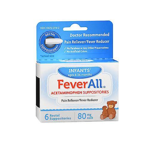 Feverall Infants' Acetaminophen Suppositories, 6 UNIT (Pack of 1) on Productcaster.